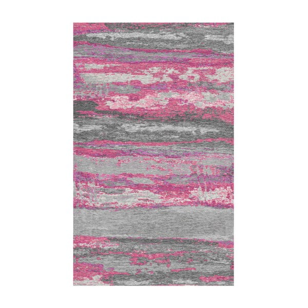 Vintage szürke-rózsaszín szőnyeg, 110 x 160 cm