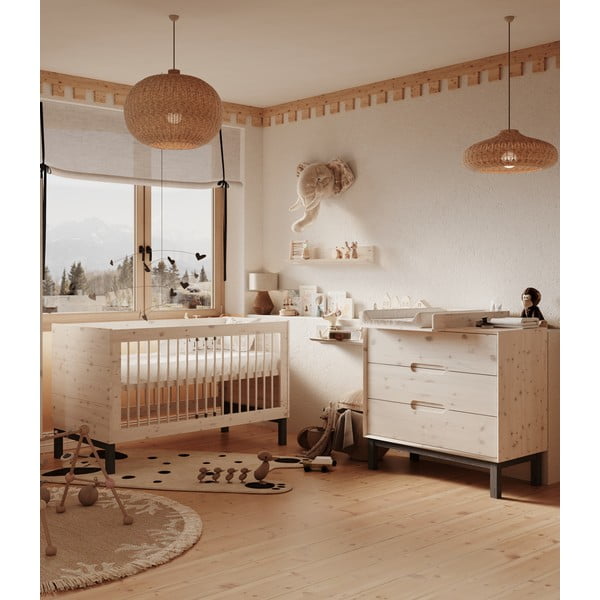 Fehér borovi fenyő alacsony gyerek komód 100x91 cm Country – Pinio-image-1