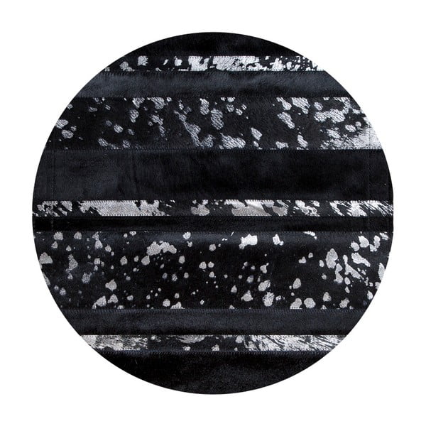 Stripes állatbőr szőnyeg ezüst mintával, ⌀ 100 cm - Pipsa