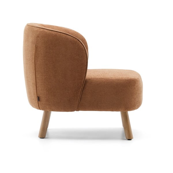 Terrakotta színű zsenília fotel Ulit – Kave Home-image-3