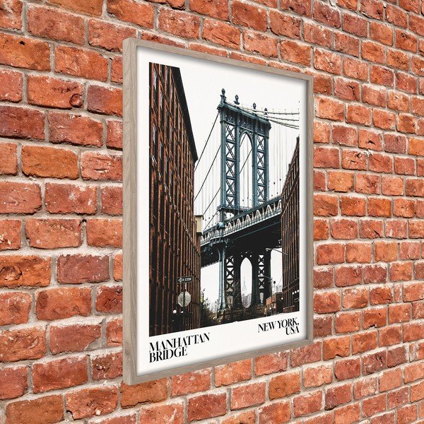 Nyomtatott keretezett kép 50x70 cm NY Bridge – Styler-image-3