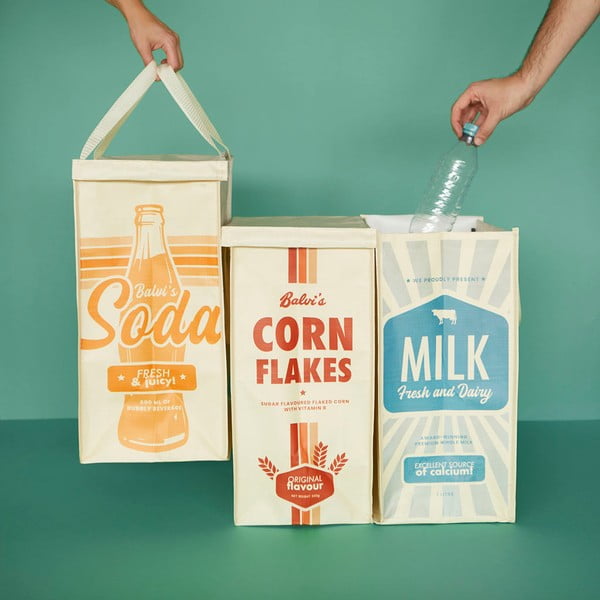 Műanyag szelektív szemetes készlet 3 db-os 28 l Retro – Balvi-image-1