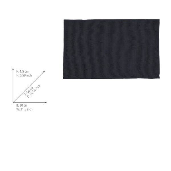 Sötétkék textil fürdőszobai kilépő 50x80 cm Chenille – Allstar-image-2