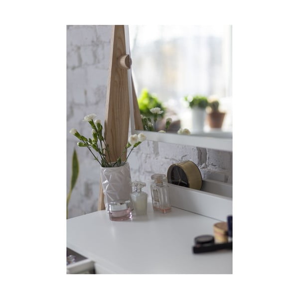 Leno fehér állvány fiókkal és tükörrel - Ragaba-image-2