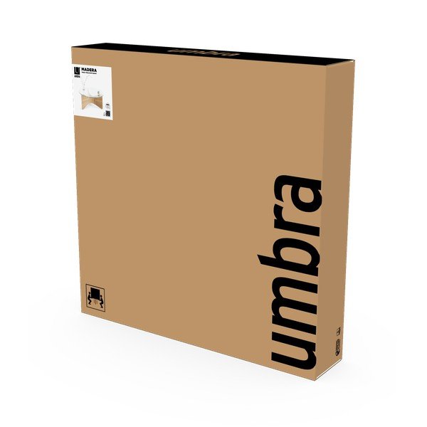 Natúr színű kerek dohányzóasztal üveg asztallappal ø 84 cm Madera – Umbra-image-3