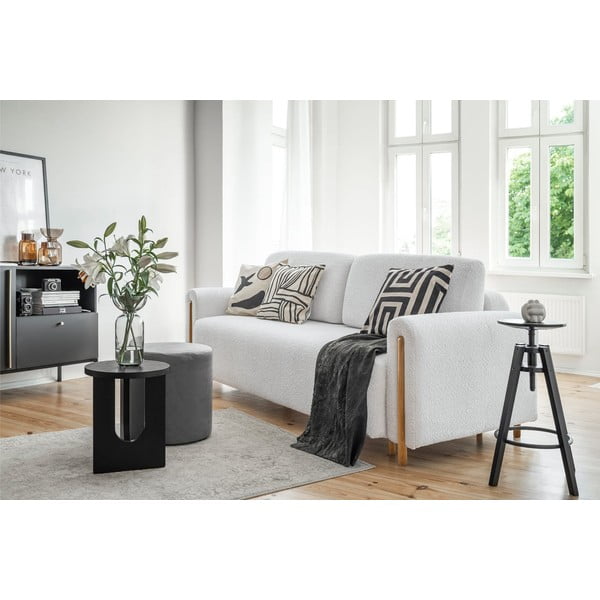 Szürke buklé kinyitható-tárolóhelyes kanapé 244 cm Arcadova – ELTAP-image-3