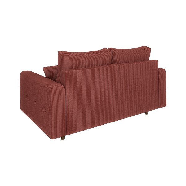 Téglavörös kordbársony kanapé 150 cm Ariella – Ropez-image-2