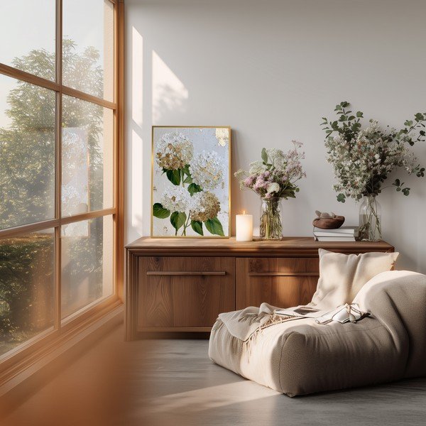 Nyomtatott keretezett kép 60x90 cm Hydrangea – Styler-image-1