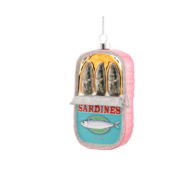 Üveg karácsonyfadísz 7 cm Can of Sardines – Sass & Belle