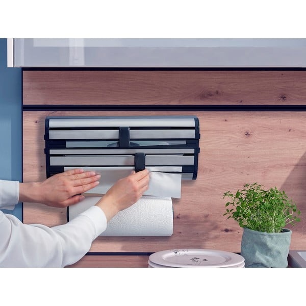 Ezüstszínű fali fém papírtörlő és fóliatartó Parat Royal – LEIFHEIT-image-2