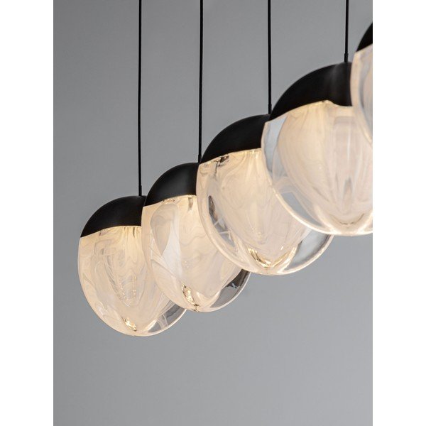 Matt fekete alumínium LED dimmelhető függőlámpa üveg búrával Alicia – Nova Luce-image-3