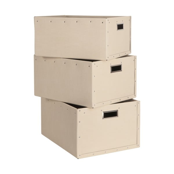 Bézs karton tárolódoboz szett 3 db-os Ture – Bigso Box of Sweden