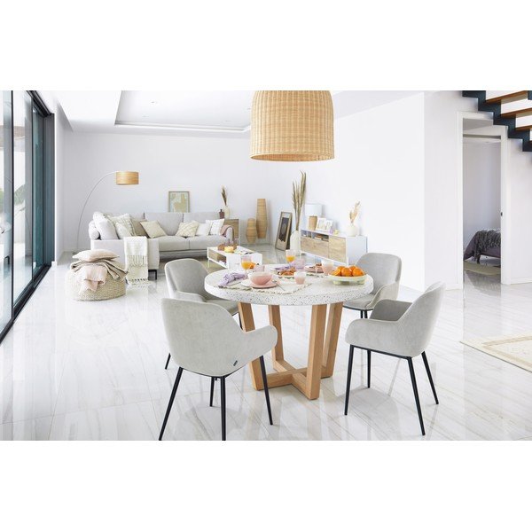 Shanelle fehér kerti asztal kő asztallappal, ø 120 cm - Kave Home-image-4