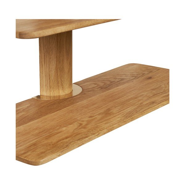Világos natúr színű többszintes tölgyfa fali polc 55 cm Calcata – House Nordic-image-4