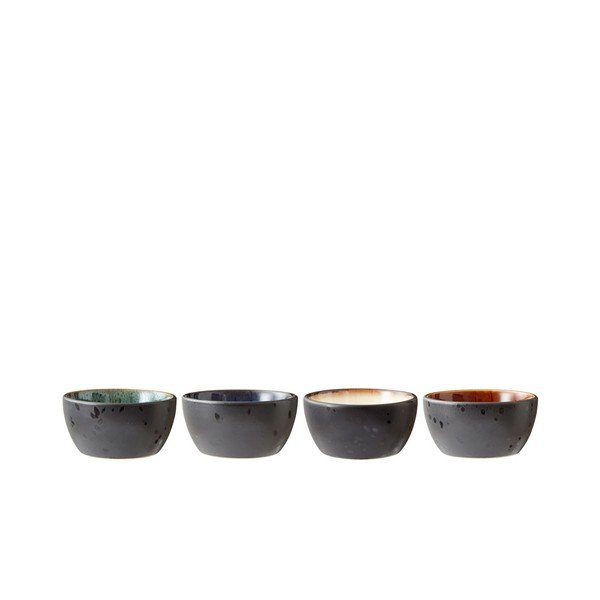 Fekete kerámia szervírozó tálka szett 4 db-os 200 ml Gastro Black/Mix – Bitz