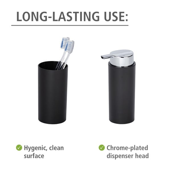 Fekete műanyag fürdőszobai kiegészítő szett Calvo – Wenko-image-4