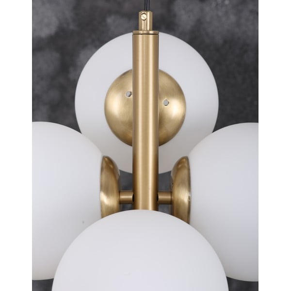 Fehér-aranyszínű függőlámpa üveg búrával ø 15 cm Forte – Squid Lighting-image-3