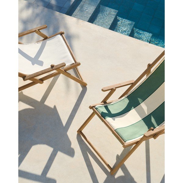 Zöld tömörfa kerti napozóágy Vilara – Kave Home-image-3