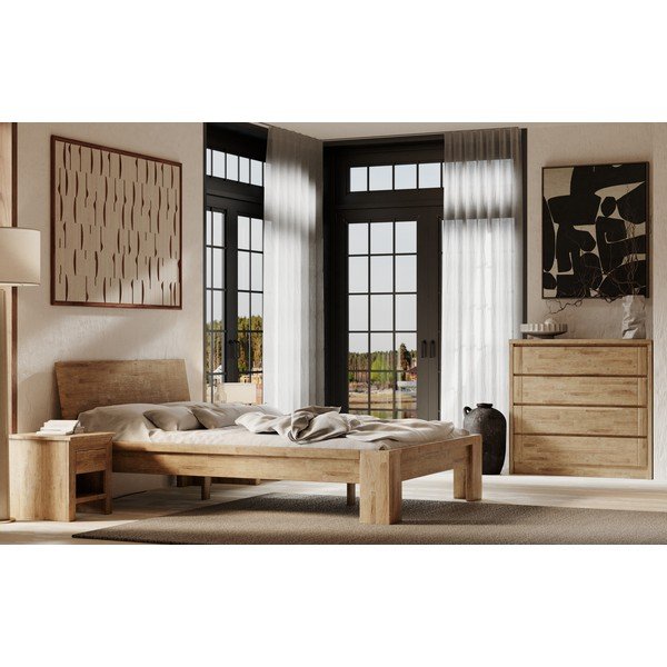 Barna alacsony tölgyfa komód 105x96 cm Timo – Olivia Living-image-4