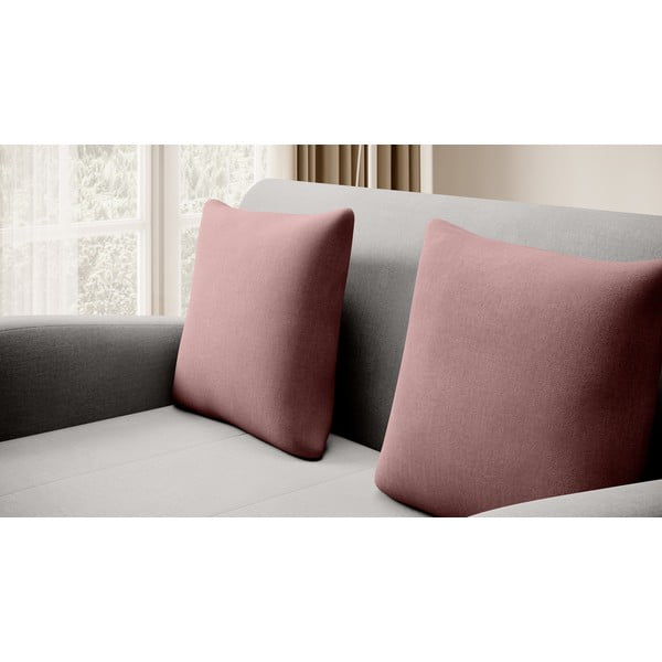 Rózsaszín-világosszürke bársony kinyitható kanapé 130 cm Ario – ELTAP-image-4