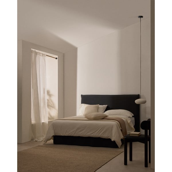 Antracitszürke kárpitozott franciaágy 180x200 cm Jaira – Kave Home-image-2