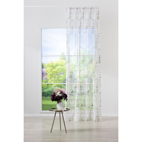 Fehér-szürke átlátszó függöny 140x245 cm Tour – Mendola Fabrics-image-1