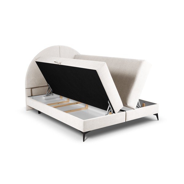 Bézs boxspring ágy tárolóhellyel 180x200 cm Sunset – Cosmopolitan Design-image-4