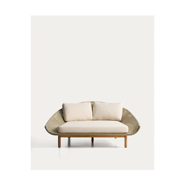 Zöld kétszemélyes rattan kerti napozóágy Olbia – Kave Home-image-4