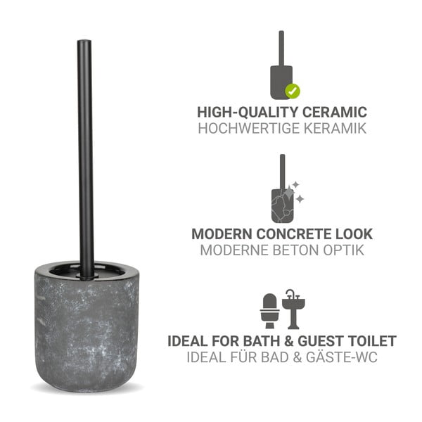 Szürke kerámia WC-kefe Sacile – Wenko-image-2