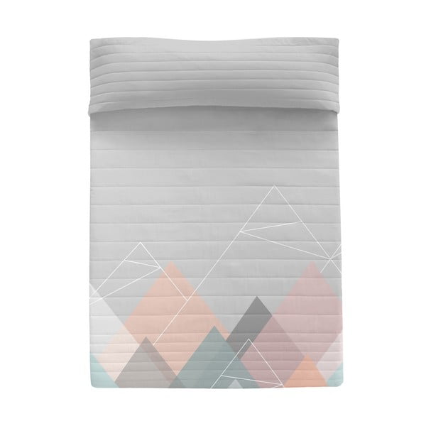 Rózsaszín-szürke pamut steppelt ágytakaró 180x260 cm Range – Blanc