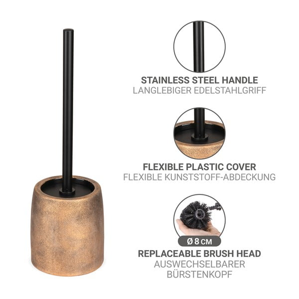Bronzszínű kerámia WC-kefe Tremea – Wenko-image-3