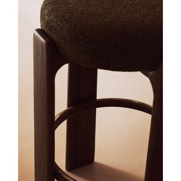 Zöld-sötét natúr színű kőrisfa bárszék (ülésmagasság 75 cm) Granite – Kave Home-image-4