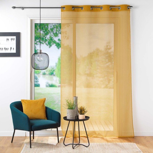 Sárga átlátszó függöny 140x240 cm Casual – douceur d'intérieur-image-2