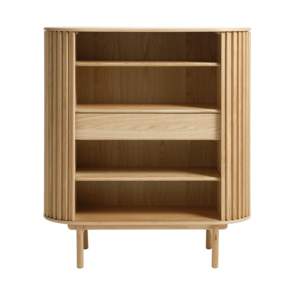 Natúr színű szekrény tölgyfa dekorral 110x125 cm Carno – Unique Furniture-image-3