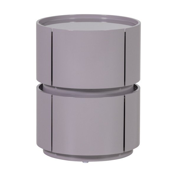 Világosszürke fényes éjjeliszekrény Lunex – WOOOD-image-2