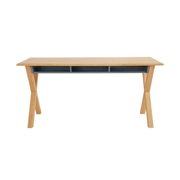 Íróasztal tölgyfa dekoros asztallappal 70x160 cm Luca – Woodman