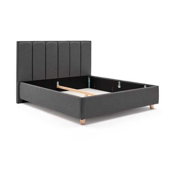 Wega sötétszürke kétszemélyes ágy tárolóhellyel, 180 x 200 cm - AzAlvásért-image-2