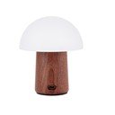 Fehér-sötét natúr színű LED asztali lámpa (magasság 12,5 cm) Alice Mushroom – Gingko