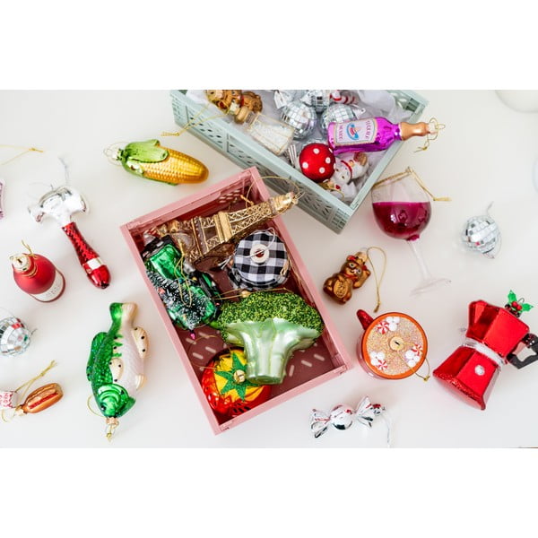 Üveg kézzel készített karácsonyfadísz készlet 4 db-os 9,5 cm Tequila – Sass & Belle-image-4