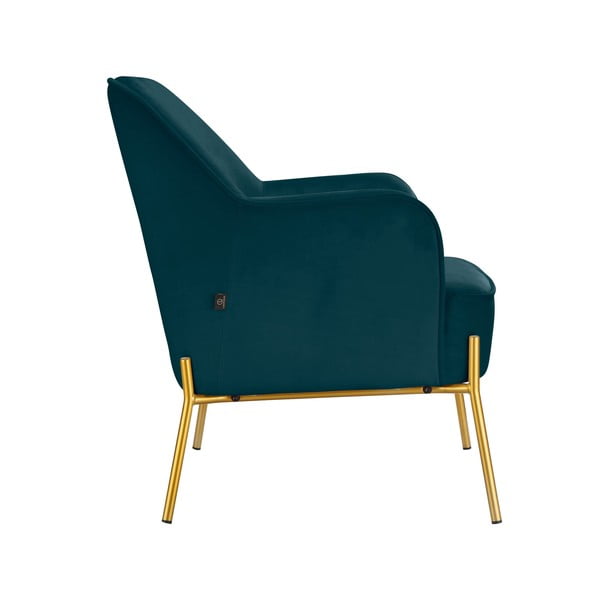 Zöldeskék bársony fotel Runa - Støraa-image-1