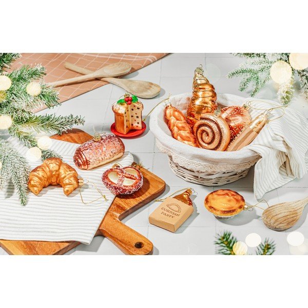 Üveg karácsonyfadísz 3 cm Pastel de Nata – Sass & Belle-image-3