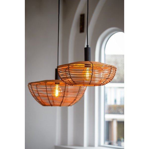 Natúr színű mennyezeti lámpa rattan búrával ø 50 cm Milan – Light & Living-image-1