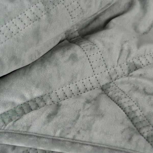 Szürkészöld bársony steppelt ágytakaró 230x260 cm – Ixia-image-2