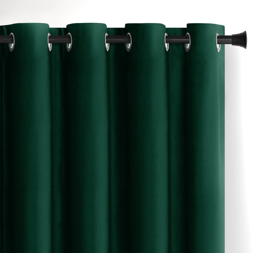 Sötétzöld bársony dimout (részleges sötétítő) függöny 140x270 cm Eyelets  Restilo