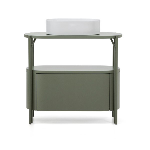 Zöld mosdó alatti szekrény 90x81 cm Arely – Kave Home-image-3