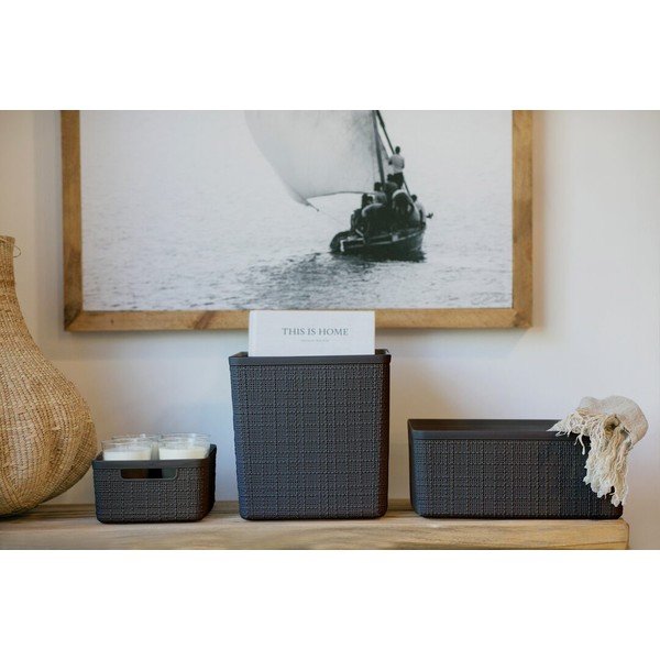 Jute sötétszürke tárolókosár, 5 l - Curver-image-3