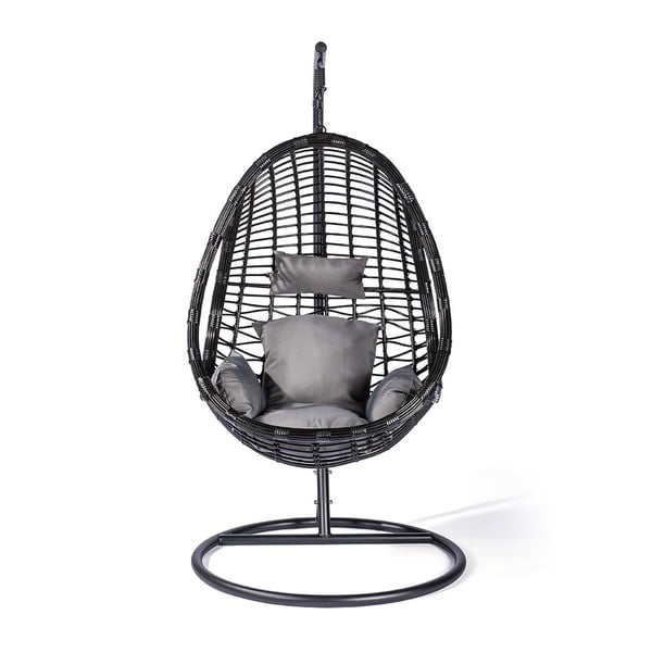 Tahiti fekete mesterséges rattan kerti fotel - Le Bonom-image-2