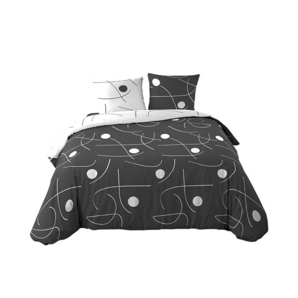 Fehér-sötétszürke kétszemélyes-hosszabbított háromrészes mikroszálas ágyneműhuzat 240x220 cm Sonate – douceur d'intérieur