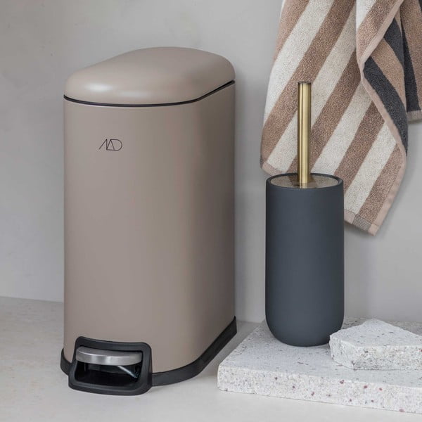 Antracitszürke kerámia WC-kefe Lotus – Mette Ditmer Denmark-image-2