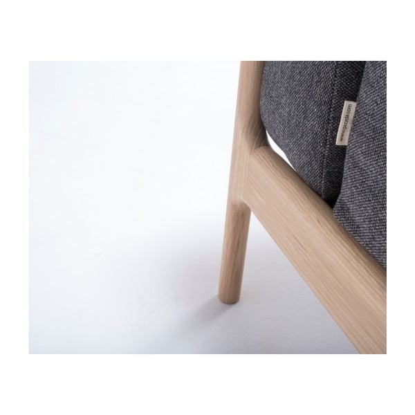 Fawn tölgyfa fotel sötétszürke szövet ülőrésszel - Gazzda-image-4